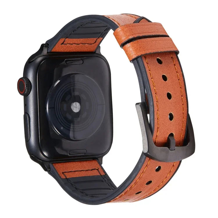 Dây đồng hồ thay thế bằng da họa tiết Crazy Horse cho Apple Watch Series, 7 45mm / 6 & SE & 5 & 4 44mm / 3 & 2 & 1 42mm, 7 41mm / 6 & SE & 5 & 4 40mm / 3 & 2 & 1 38mm