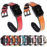 Dây đồng hồ thay thế bằng da họa tiết Crazy Horse cho Apple Watch Series, 7 45mm / 6 & SE & 5 & 4 44mm / 3 & 2 & 1 42mm, 7 41mm / 6 & SE & 5 & 4 40mm / 3 & 2 & 1 38mm