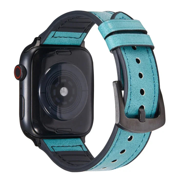 Dây đồng hồ thay thế bằng da họa tiết Crazy Horse cho Apple Watch Series, 7 45mm / 6 & SE & 5 & 4 44mm / 3 & 2 & 1 42mm, 7 41mm / 6 & SE & 5 & 4 40mm / 3 & 2 & 1 38mm