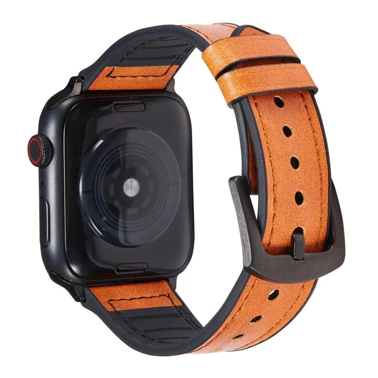Dây đồng hồ thay thế bằng da họa tiết Crazy Horse cho Apple Watch Series, 7 45mm / 6 & SE & 5 & 4 44mm / 3 & 2 & 1 42mm, 7 41mm / 6 & SE & 5 & 4 40mm / 3 & 2 & 1 38mm