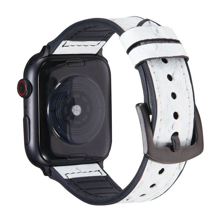 Dây đồng hồ thay thế bằng da họa tiết đà điểu cho Apple Watch Series, 7 45mm / 6 & SE & 5 & 4 44mm / 3 & 2 & 1 42mm, 7 41mm / 6 & SE & 5 & 4 40mm / 3 & 2 & 1 38mm