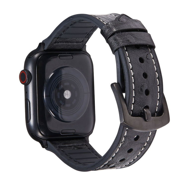 Dây đồng hồ thay thế bằng da họa tiết đà điểu cho Apple Watch Series, 7 45mm / 6 & SE & 5 & 4 44mm / 3 & 2 & 1 42mm, 7 41mm / 6 & SE & 5 & 4 40mm / 3 & 2 & 1 38mm