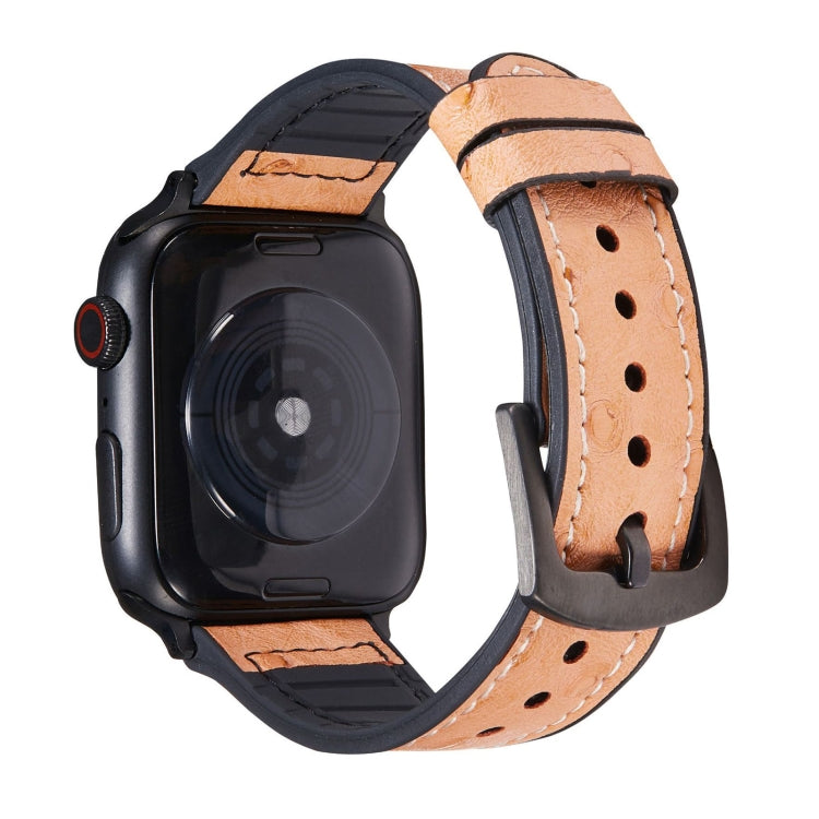 Dây đồng hồ thay thế bằng da họa tiết đà điểu cho Apple Watch Series, 7 45mm / 6 & SE & 5 & 4 44mm / 3 & 2 & 1 42mm, 7 41mm / 6 & SE & 5 & 4 40mm / 3 & 2 & 1 38mm