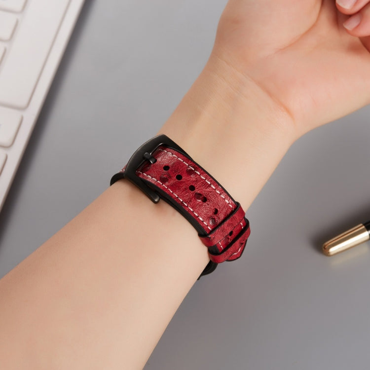 Dây đồng hồ thay thế bằng da họa tiết đà điểu cho Apple Watch Series, 7 45mm / 6 & SE & 5 & 4 44mm / 3 & 2 & 1 42mm, 7 41mm / 6 & SE & 5 & 4 40mm / 3 & 2 & 1 38mm