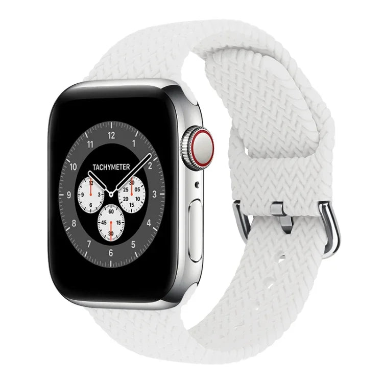 Dây đồng hồ thay thế bằng silicone bện có khóa cho Apple Watch Series, 7 45mm / 6 & SE & 5 & 4 44mm / 3 & 2 & 1 42mm, 7 41mm / 6 & SE & 5 & 4 40mm / 3 & 2 & 1 38mm