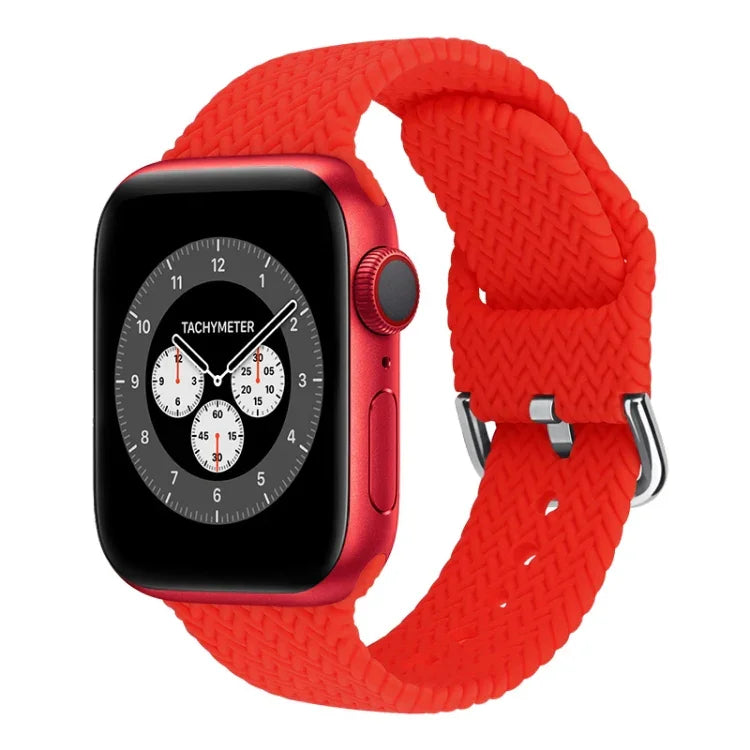 Dây đồng hồ thay thế bằng silicone bện có khóa cho Apple Watch Series, 7 45mm / 6 & SE & 5 & 4 44mm / 3 & 2 & 1 42mm, 7 41mm / 6 & SE & 5 & 4 40mm / 3 & 2 & 1 38mm