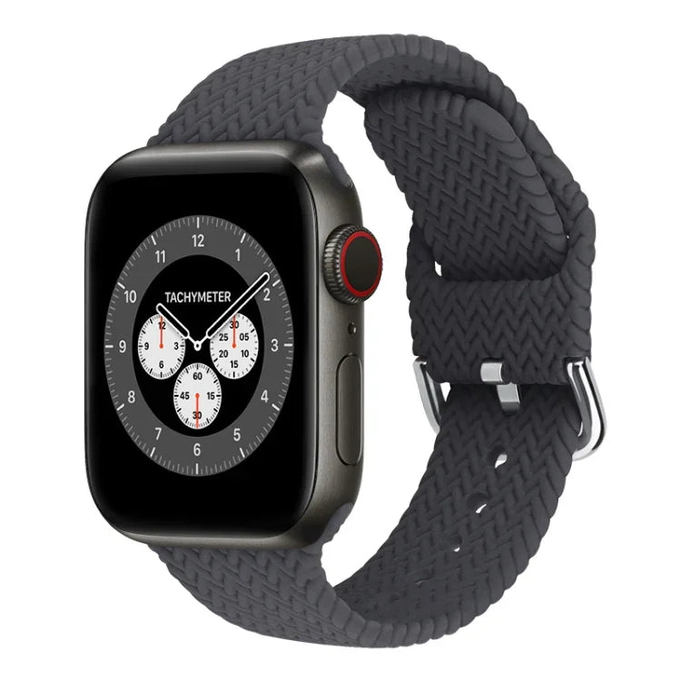 Dây đồng hồ thay thế bằng silicone bện có khóa cho Apple Watch Series, 7 45mm / 6 & SE & 5 & 4 44mm / 3 & 2 & 1 42mm, 7 41mm / 6 & SE & 5 & 4 40mm / 3 & 2 & 1 38mm