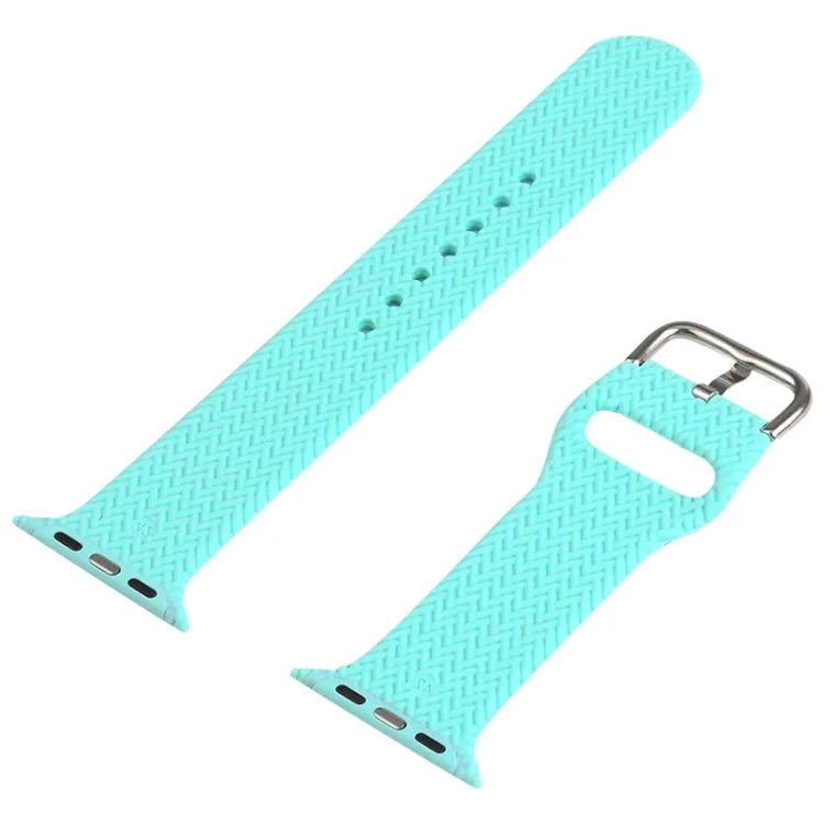 Dây đồng hồ thay thế bằng silicone bện có khóa cho Apple Watch Series, 7 45mm / 6 & SE & 5 & 4 44mm / 3 & 2 & 1 42mm, 7 41mm / 6 & SE & 5 & 4 40mm / 3 & 2 & 1 38mm