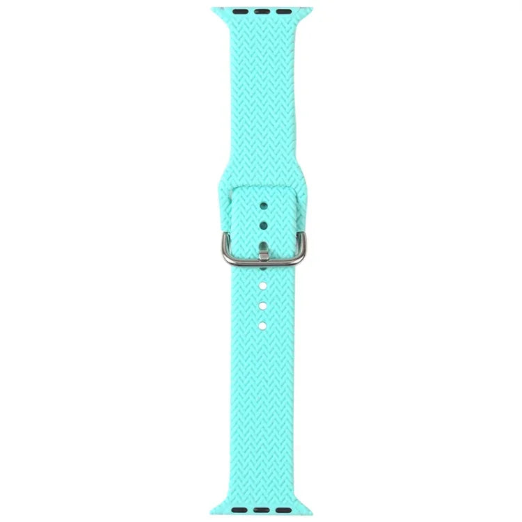 Dây đồng hồ thay thế bằng silicone bện có khóa cho Apple Watch Series, 7 45mm / 6 & SE & 5 & 4 44mm / 3 & 2 & 1 42mm, 7 41mm / 6 & SE & 5 & 4 40mm / 3 & 2 & 1 38mm