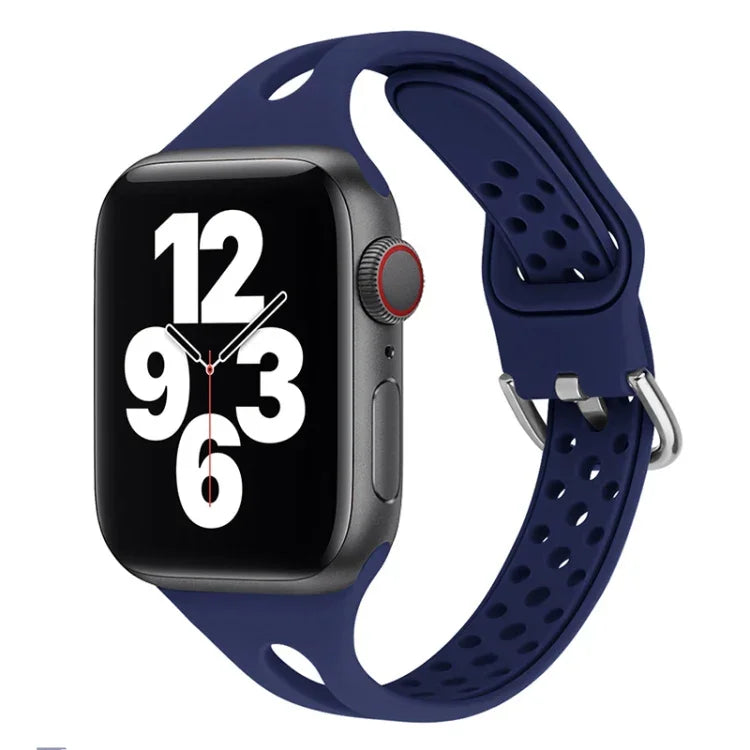 Dây đồng hồ thay thế bằng silicone cho Apple Watch Series, 7 45mm / 6 & SE & 5 & 4 44mm / 3 & 2 & 1 42mm, 7 41mm / 6 & SE & 5 & 4 40mm / 3 & 2 & 1 38mm