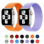 Dây đồng hồ thay thế bện nylon đầu kim loại màu trơn cho Apple Watch Series 6 & SE & 5 & 4 40mm / 3 & 2 & 1 38mm, XS 128mm, S 135mm, M 145mm