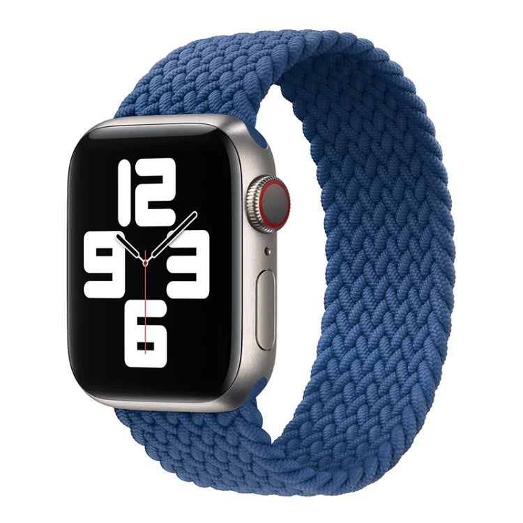 Dây đồng hồ thay thế bằng nylon bện đầu kim loại màu trơn cho Apple Watch Series 6 & SE & 5 & 4 40mm / 3 & 2 & 1 38mm, L 155mm