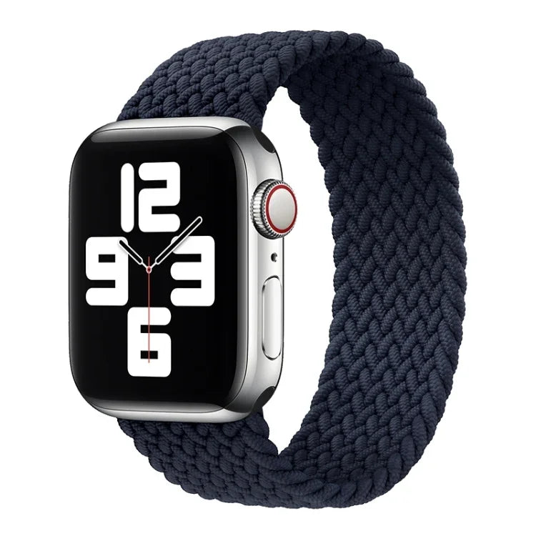 Dây đồng hồ thay thế bằng nylon bện đầu kim loại màu trơn cho Apple Watch Series 6 & SE & 5 & 4 40mm / 3 & 2 & 1 38mm, L 155mm