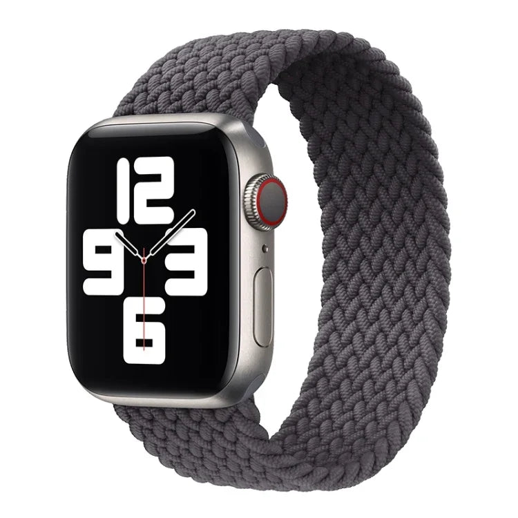 Dây đồng hồ thay thế bằng nylon bện đầu kim loại màu trơn cho Apple Watch Series 6 & SE & 5 & 4 40mm / 3 & 2 & 1 38mm, L 155mm