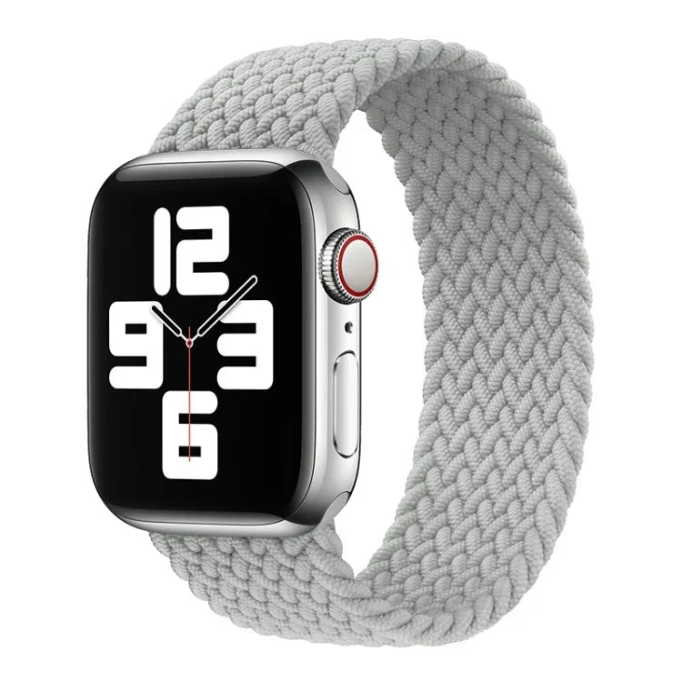 Dây đồng hồ thay thế bằng nylon bện đầu kim loại màu trơn cho Apple Watch Series 6 & SE & 5 & 4 40mm / 3 & 2 & 1 38mm, L 155mm