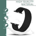 Dây đồng hồ thay thế bằng nylon bện đầu kim loại màu trơn cho Apple Watch Series 6 & SE & 5 & 4 44mm / 3 & 2 & 1 42mm, L 165mm