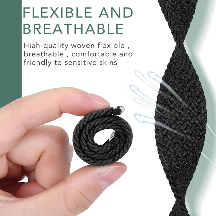 Dây đồng hồ thay thế bằng nylon bện đầu kim loại màu trơn cho Apple Watch Series 6 & SE & 5 & 4 44mm / 3 & 2 & 1 42mm, L 165mm