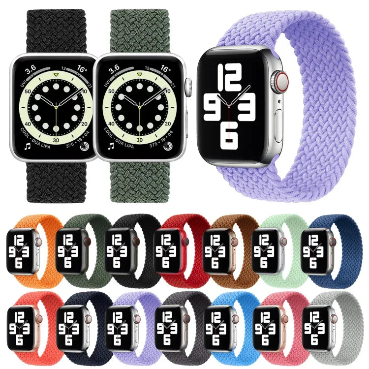 Dây đồng hồ thay thế bằng nylon bện đầu kim loại màu trơn cho Apple Watch Series 6 & SE & 5 & 4 44mm / 3 & 2 & 1 42mm, L 165mm