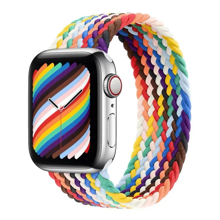 Dây đồng hồ thay thế vòng đơn bện cầu vồng, Kích thước: S 135mm cho Apple Watch Series 6 & SE & 5 & 4 44mm / 3 & 2 & 1 42mm, S 135mm 44mm / 42mm