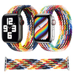 Dây đồng hồ thay thế vòng đơn bện cầu vồng, Kích thước: L 165mm cho Apple Watch Series 6 & SE & 5 & 4 44mm / 3 & 2 & 1 42mm, L 165mm 44mm / 42mm