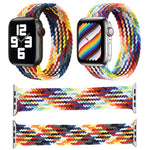Dây đồng hồ thay thế vòng đơn bện cầu vồng, Kích thước: L 155mm cho Apple Watch Series 6 & SE & 5 & 4 40mm / 3 & 2 & 1 38mm, L 155mm 40mm / 38mm