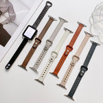 Dây đồng hồ dây da thật khóa đôi đinh tán cho Apple Watch Series, 7 45mm / 6 & SE & 5 & 4 44mm / 3 & 2 & 1 42mm, 7 41mm / 6 & SE & 5 & 4 40mm / 3 & 2 & 1 38mm