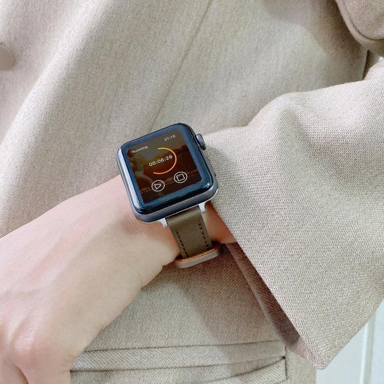 Dây đồng hồ dây da thật khóa đôi đinh tán cho Apple Watch Series, 7 45mm / 6 & SE & 5 & 4 44mm / 3 & 2 & 1 42mm, 7 41mm / 6 & SE & 5 & 4 40mm / 3 & 2 & 1 38mm