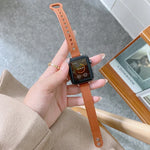 Dây đồng hồ dây da thật khóa đôi đinh tán cho Apple Watch Series, 7 45mm / 6 & SE & 5 & 4 44mm / 3 & 2 & 1 42mm, 7 41mm / 6 & SE & 5 & 4 40mm / 3 & 2 & 1 38mm