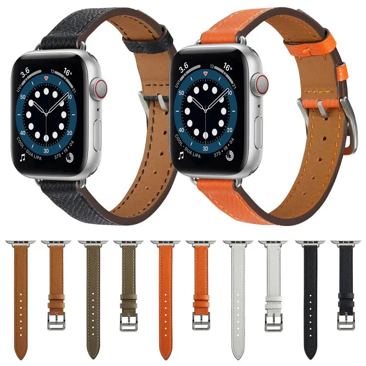 Dây đồng hồ da kiểu B cho Apple Watch Series, 7 45mm / 6 & SE & 5 & 4 44mm / 3 & 2 & 1 42mm, 7 41mm / 6 & SE & 5 & 4 40mm / 3 & 2 & 1 38mm