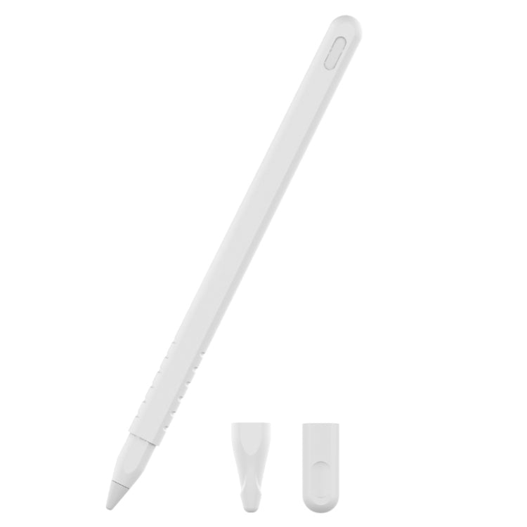 Bộ ốp bảo vệ bút cảm ứng silicone màu đơn cho Apple Pencil 2 3 trong 1