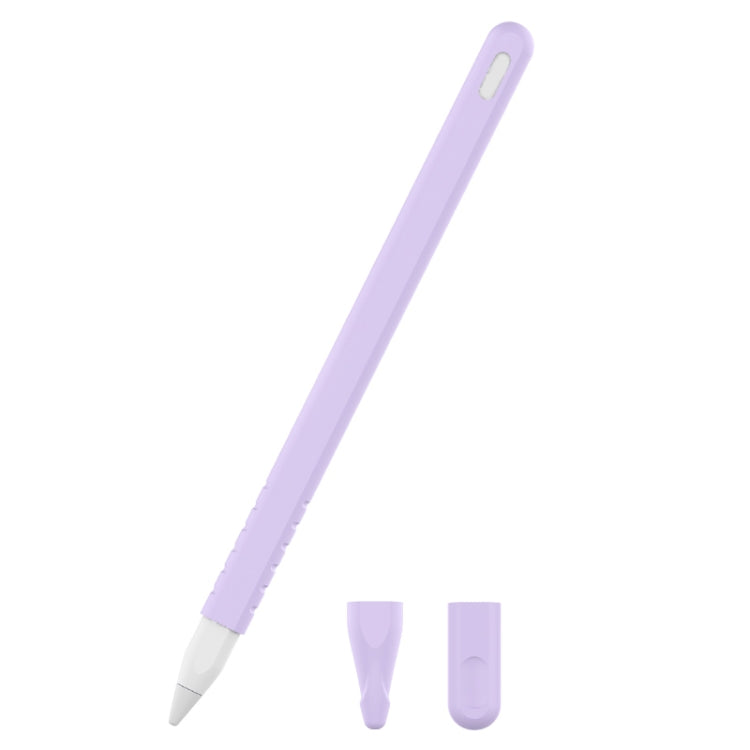 Bộ ốp bảo vệ bút cảm ứng silicone màu đơn cho Apple Pencil 2 3 trong 1