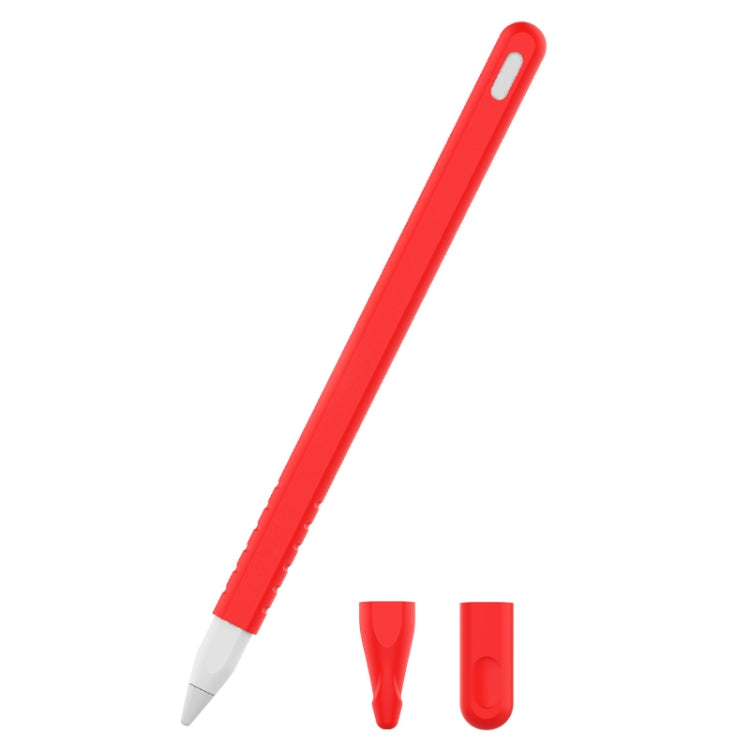 Bộ ốp bảo vệ bút cảm ứng silicone màu đơn cho Apple Pencil 2 3 trong 1