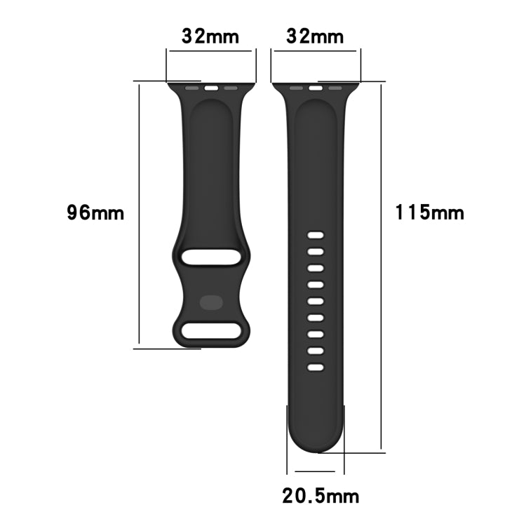 Dây đồng hồ silicone cho Apple Watch Series, 7 41mm / 6 & SE & 5 & 4 40mm / 3 & 2 & 1 38mm, Kích thước: Mã nhỏ, 7 45mm / 6 & SE & 5 & 4 44mm / 3 & 2 & 1 42mm, Kích thước: Mã nhỏ