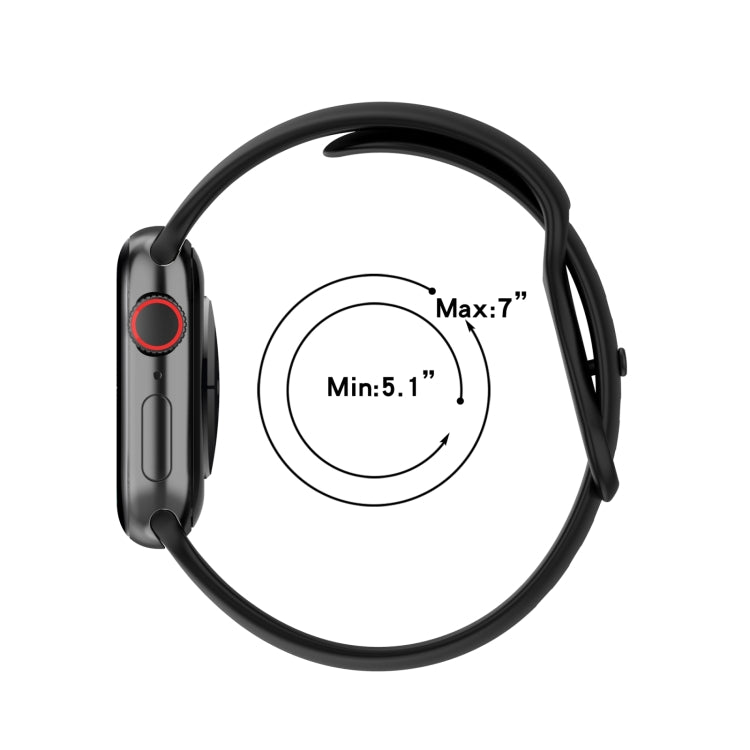 Dây đồng hồ silicone cho Apple Watch Series, 7 41mm / 6 & SE & 5 & 4 40mm / 3 & 2 & 1 38mm, Kích thước: Mã nhỏ, 7 45mm / 6 & SE & 5 & 4 44mm / 3 & 2 & 1 42mm, Kích thước: Mã nhỏ