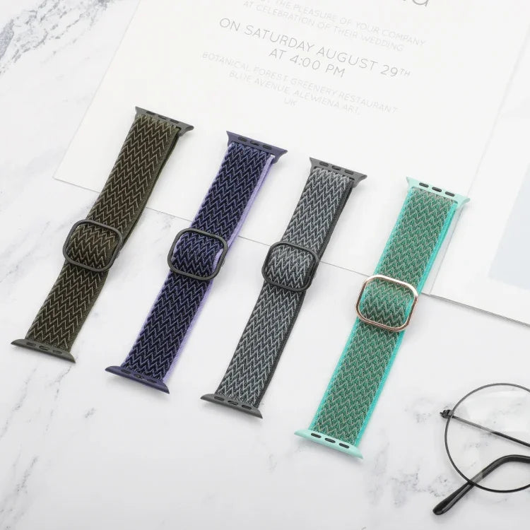 Dây đồng hồ nylon thay thế họa tiết sóng cho Apple Watch Series, 7 45mm / 6 & SE & 5 & 4 44mm / 3 & 2 & 1 42mm, 7 41mm / 6 & SE & 5 & 4 40mm / 3 & 2 & 1 38mm