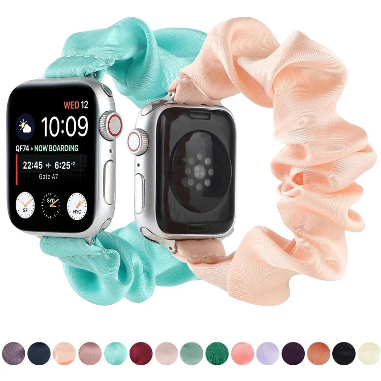 Dây đồng hồ thay thế kiểu khăn buộc tóc cho Apple Watch Series, 7 45mm / 6 & SE & 5 & 4 44mm / 3 & 2 & 1 42mm, 7 41mm / 6 & SE & 5 & 4 40mm / 3 & 2 & 1 38mm