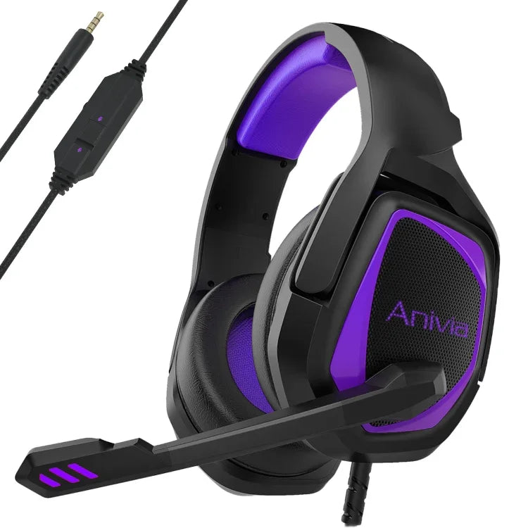 Tai nghe chơi game có dây Anivia MH602 3.5mm kèm micro, MH602 (Đen Đỏ), MH602 (Đen Xanh), MH602 (Đen Tím)