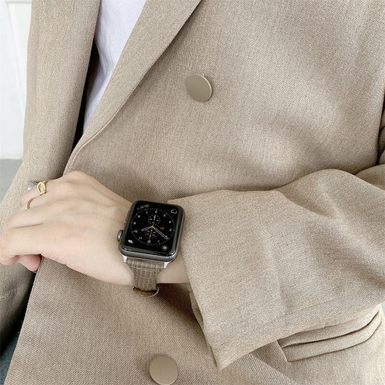 Dây đồng hồ thay thế da họa tiết cá sấu, dành cho Apple Watch Series 7 41mm / & 6 & SE & 5 & 4 40mm, dành cho Apple Watch Series 7 45mm / & 6 & SE & 5 & 4 44mm
