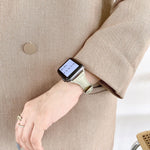 Dây đồng hồ thay thế da họa tiết cá sấu, dành cho Apple Watch Series 7 41mm / & 6 & SE & 5 & 4 40mm, dành cho Apple Watch Series 7 45mm / & 6 & SE & 5 & 4 44mm