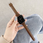 Dây đồng hồ thay thế da họa tiết cá sấu, dành cho Apple Watch Series 7 41mm / & 6 & SE & 5 & 4 40mm, dành cho Apple Watch Series 7 45mm / & 6 & SE & 5 & 4 44mm