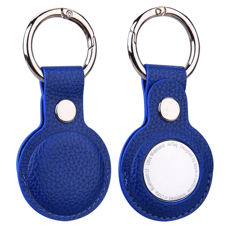 Ốp bảo vệ da vân vải Litchi có vòng móc chìa khóa cho AirTag thế hệ 2 / AirTag thế hệ 1