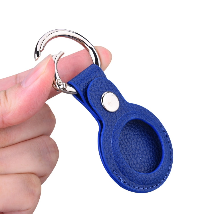 Ốp bảo vệ da vân vải Litchi có vòng móc chìa khóa cho AirTag thế hệ 2 / AirTag thế hệ 1