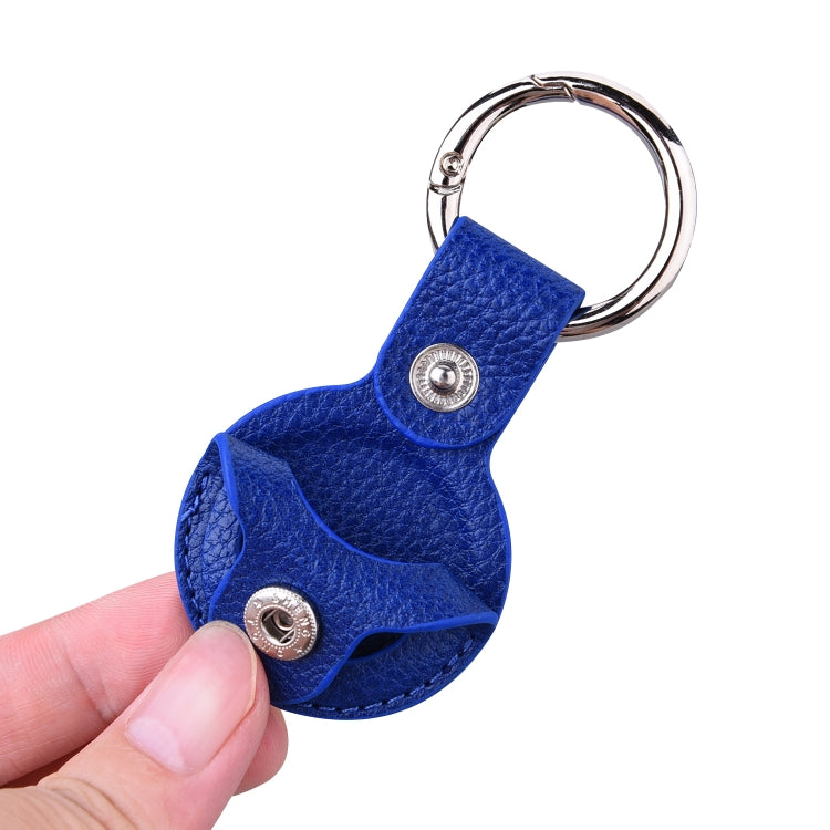 Ốp bảo vệ da vân vải Litchi có vòng móc chìa khóa cho AirTag thế hệ 2 / AirTag thế hệ 1