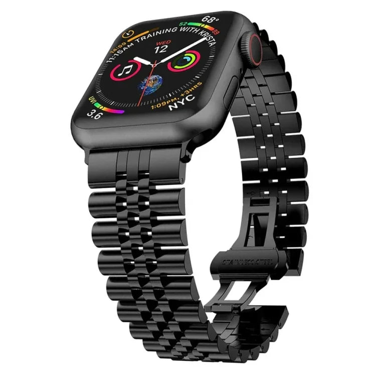 Dây đồng hồ thay thế bằng thép không gỉ năm hạt cho Apple Watch Series, 7 45mm / 6 & SE & 5 & 4 44mm / 3 & 2 & 1 42mm, 7 41mm / 6 & SE & 5 & 4 40mm / 3 & 2 & 1 38mm