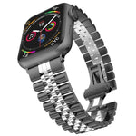 Dây đồng hồ thay thế bằng thép không gỉ năm hạt cho Apple Watch Series, 7 45mm / 6 & SE & 5 & 4 44mm / 3 & 2 & 1 42mm, 7 41mm / 6 & SE & 5 & 4 40mm / 3 & 2 & 1 38mm