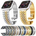 Dây đồng hồ thay thế bằng thép không gỉ năm hạt cho Apple Watch Series, 7 45mm / 6 & SE & 5 & 4 44mm / 3 & 2 & 1 42mm, 7 41mm / 6 & SE & 5 & 4 40mm / 3 & 2 & 1 38mm