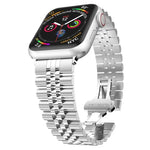 Dây đồng hồ thay thế bằng thép không gỉ năm hạt cho Apple Watch Series, 7 45mm / 6 & SE & 5 & 4 44mm / 3 & 2 & 1 42mm, 7 41mm / 6 & SE & 5 & 4 40mm / 3 & 2 & 1 38mm