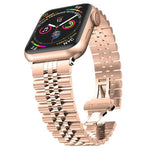 Dây đồng hồ thay thế bằng thép không gỉ năm hạt cho Apple Watch Series, 7 45mm / 6 & SE & 5 & 4 44mm / 3 & 2 & 1 42mm, 7 41mm / 6 & SE & 5 & 4 40mm / 3 & 2 & 1 38mm