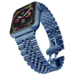 Dây đồng hồ thay thế bằng thép không gỉ năm hạt cho Apple Watch Series, 7 45mm / 6 & SE & 5 & 4 44mm / 3 & 2 & 1 42mm, 7 41mm / 6 & SE & 5 & 4 40mm / 3 & 2 & 1 38mm
