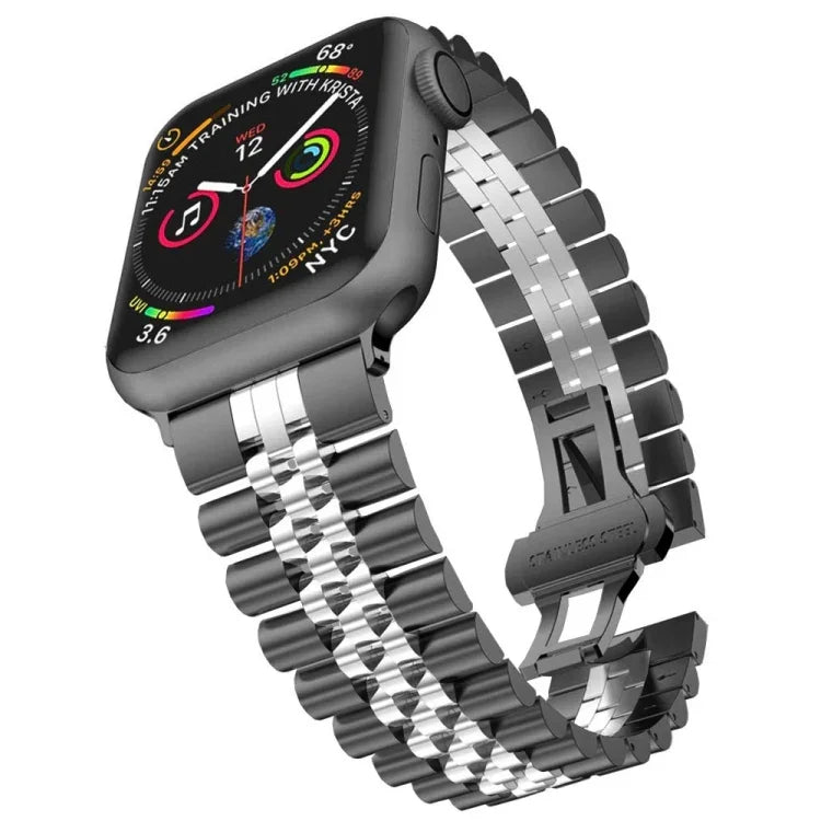 Dây đồng hồ thay thế bằng thép không gỉ năm hạt cho Apple Watch Series, 7 45mm / 6 & SE & 5 & 4 44mm / 3 & 2 & 1 42mm, 7 41mm / 6 & SE & 5 & 4 40mm / 3 & 2 & 1 38mm